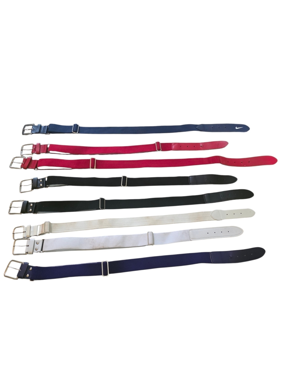 8 Baseball/softball Belts in Navy, Red, Black, White And Purple